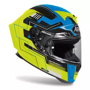Kask motocyklowy integralny Airoh GP550 S Challenge Blue/Yellow Matt M-2