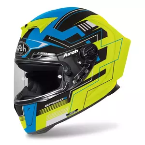 Casco integral de moto Airoh GP550 S Challenge Azul/Amarillo Mate XS - GP55-CHA18-XS