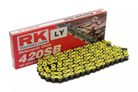 Catena di trasmissione RK 420 SB/140 standard giallo neon aperta con fissaggio
