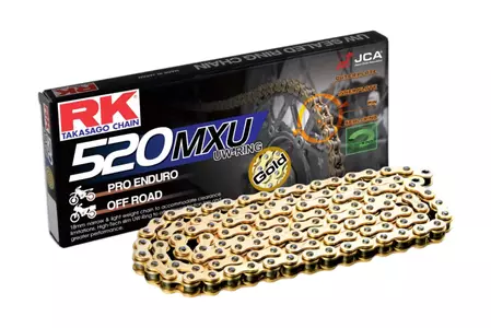 Piedziņas ķēde RK 520 MXU 120 UW-Ring atvērta ar stiprinājumu zelta krāsā - GB520MXU-120-CL