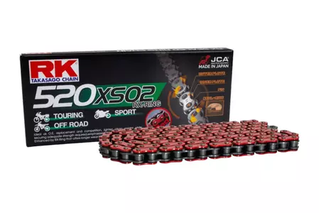 Łańcuch napędowy RK 520 XSO2 104 RX-Ring otwarty z zakuwką czerwony  - RT520XSO2-104-CLF