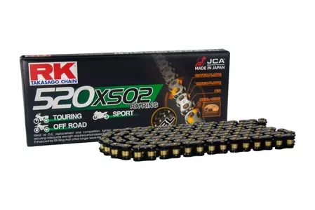 Hajtáslánc RK 520 XSO2 110 XW-gyűrű nyitott kupakkal fekete - SW520XSO2-110-CLF