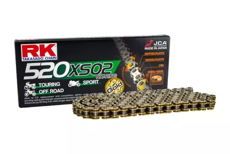 RK 520 XSO2 116 RX-Ring atvērtā piedziņas ķēde ar zelta vāciņu - GB520XSO2-116-CLF