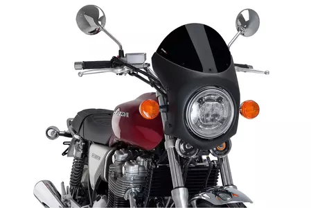 Puig Semifaring schwarz Motorrad Windschutzscheibe, schwarzes Gehäuse - 9553N