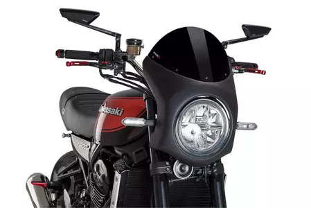 Puig Semifaring fekete motorkerékpár szélvédő, fekete házzal - 9595N