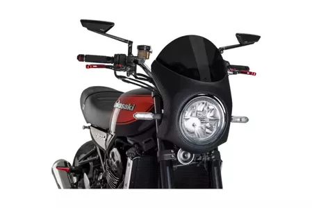 Puig Semifaring erősen sötétített motorkerékpár szélvédő, karbonház - 9596F