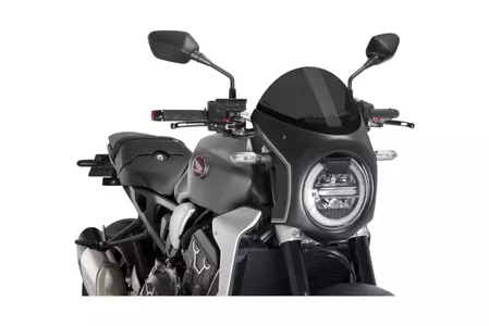 Puig Semifaring erősen sötétített motorkerékpár szélvédő, fekete házzal - 3133F