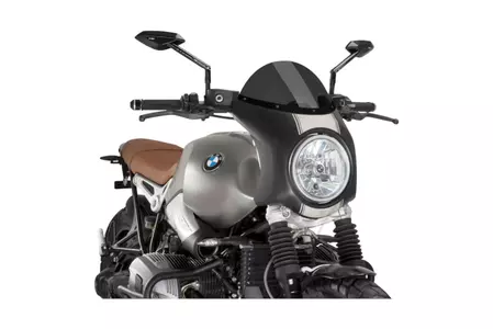 Puig Semifaring erősen sötétített motorkerékpár szélvédő, matt fekete házzal - 9253F