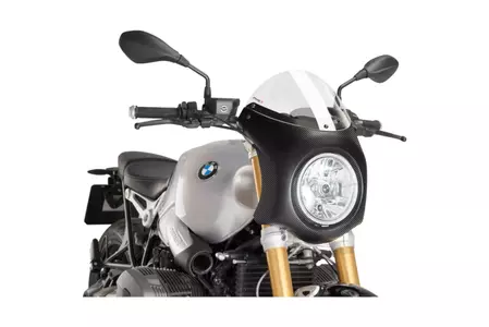 Pare-brise moto transparent Puig Semifaring, boîtier carbone - 9178W