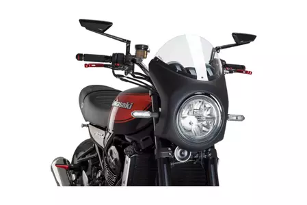 Puig Semifaring Motorrad-Windschutzscheibe transparent, schwarzes Gehäuse - 9595W