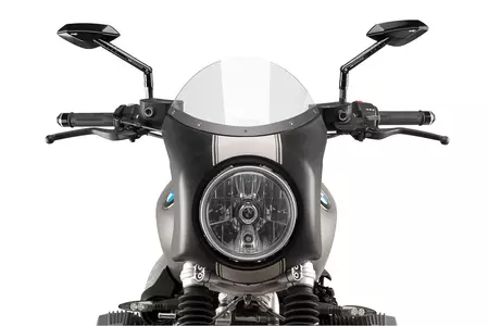 Para-brisas Puig para motociclos Semifaring transparente, caixa em preto mate - 9253W