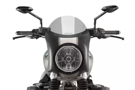 Puig Semifaring szürke motorkerékpár szélvédő, matt fekete burkolat - 9253H