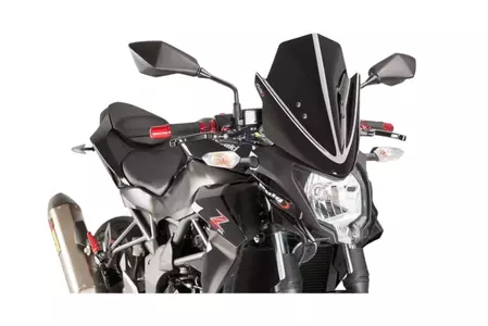 Puig Sport New Generation Motorrad Windschutzscheibe für Nakedbike schwarz - 7656N