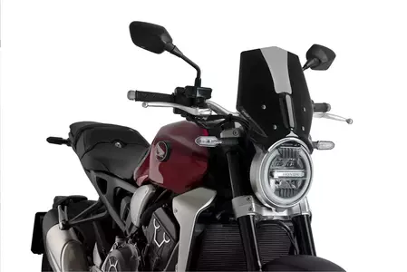 Vjetrobransko staklo za motocikl Puig Sport New Generation za Nakedbike, crno - 9748N