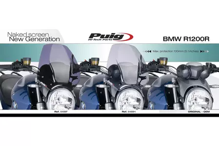 Puig Sport New Generation Motorrad-Windschutzscheibe für Nakedbike transparent - 6488W
