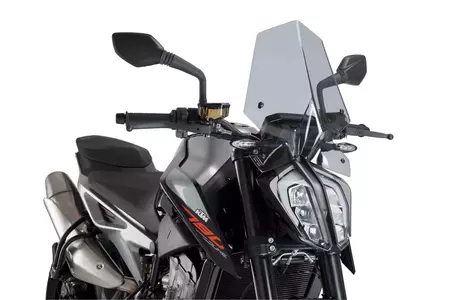 Puig Sport New Generation Motorrad Windschutzscheibe für Nakedbike grau - 9668H