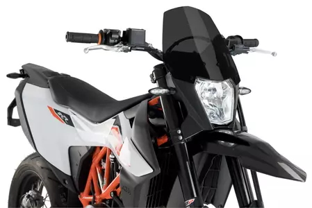 Pare-brise moto Puig Sport Nouvelle Génération pour Nakedbike fortement teinté - 3586F