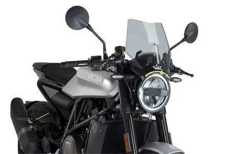 Vjetrobransko staklo za motocikl Puig Sport New Generation za Nakedbike, sivo - 9750H