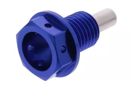 Vis magnétique de vidange d'huile JMP M12x1,50 mm longueur 15 mm aluminium Couleur bleu Racing