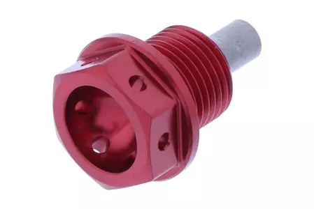 JMP șurub magnetic de scurgere a uleiului M14x1,25 mm lungime 12 mm Aluminiu Racing roșu