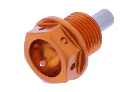 JMP șurub magnetic de scurgere a uleiului M14x1,25 mm lungime 12 mm Aluminiu Racing portocaliu