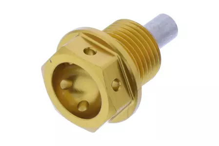 JMP șurub magnetic de scurgere a uleiului M14x1,25 mm lungime 12 mm Aluminiu Racing gold