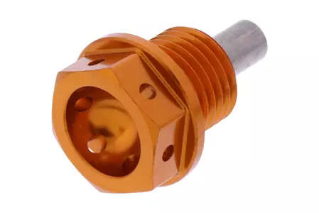 JMP șurub magnetic de scurgere a uleiului M14x1,50 mm lung 12 mm aluminiu Racing portocaliu .