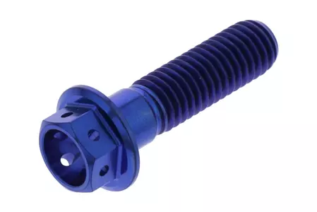 JMP šesťhranná skrutka M8x1,25 mm dĺžka 30 mm titánová pretekárska modrá - TIHX830RB