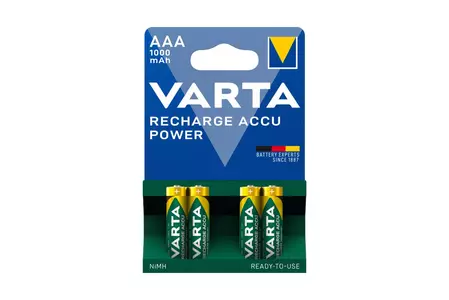 Varta AAA Accu Power Blisterförpackning med 4 laddningsbara batterier.-1