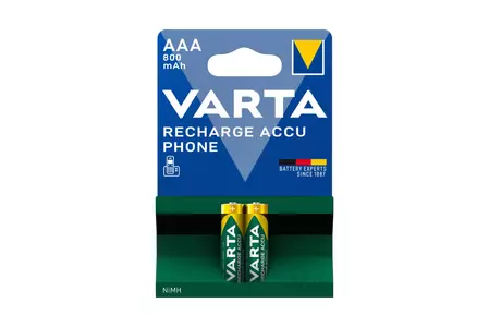 Varta oplaadbare batterijen AAA Telefoon Blister 2 stuks. - 58398 101 402