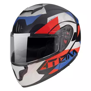 MT Helmets Atom SV W17 A7 sort/blå/rød XXL motorcykelkæbehjelm - MT10527460708/XXL