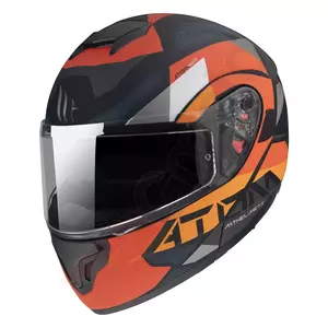 MT каски Atom SV W17 A4 черна/сива/оранжева матова XXL мотоциклетна каска-1
