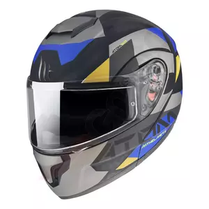 Kask motocyklowy szczękowy MT Helmets Atom SV W17 A2 czarny/szary/niebieski mat XL-1