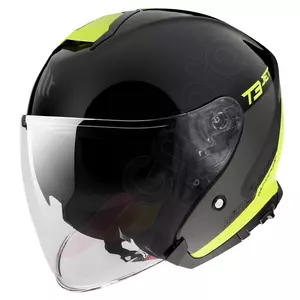 MT Helmets Thunder 3 SV Jet Xpert C3 capacete aberto para motociclistas preto/amarelo fluo L-1