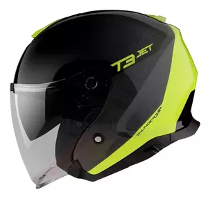 MT Helmets Thunder 3 SV Jet Xpert C3 capacete aberto para motociclistas preto/amarelo fluo L-2