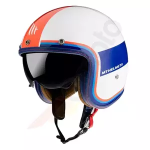 MT Helmy Le Mans 2 SV Tant D15 otevřená moto helma bílá/modrá/červená XL - MT124976531507/XL
