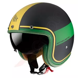 MT Helmets Le Mans 2 SV Tant C9 open face Motorradhelm schwarz/gold/grün matt XS-1