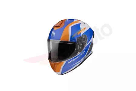 MT šalmai Targo Pro Sound D4 mėlynas/oranžinis/baltas integralus motociklininko šalmas M - MT13047423405/M
