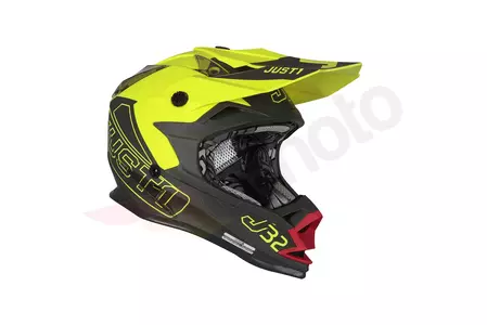 Just1 J32 Kids Vertigo grigio/rosso/giallo fluo YM casco moto cross/enduro-2