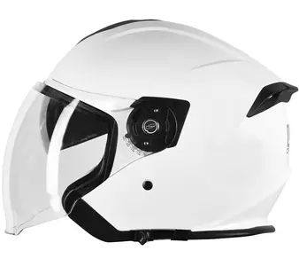 Origine Palio 2.0 massiv weiß glänzend L offenes Gesicht Motorradhelm-2
