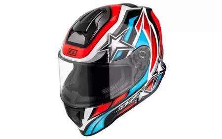 Origine Dinamo Kids Stars Revolution fluo red/black gloss YS integral motorbike helmet - KASORI863