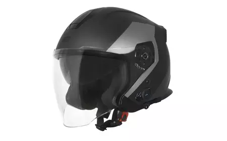 Origine Palio 2.0 + BT Eko preto/titânio mate capacete aberto de motociclista L-1
