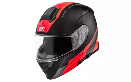 Origine Delta Basic Division rosso fluo/nero mat L casco moto jaw - KASORI904