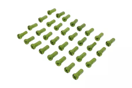Zelené hliníkové niple predných kolies 36 ks.