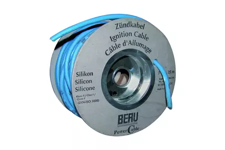 BERU 7 mm modrý silikónový vysokonapäťový kábel 1m - 7MMSBLUE