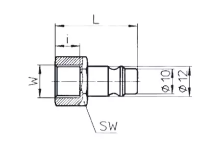 Złącze do przewodów stalowe gwint wewnętrzny IG 1/4 cala  - 308-155