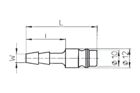 Raccordo per tubo flessibile in acciaio con raccordo LW 6 mm - 308-150