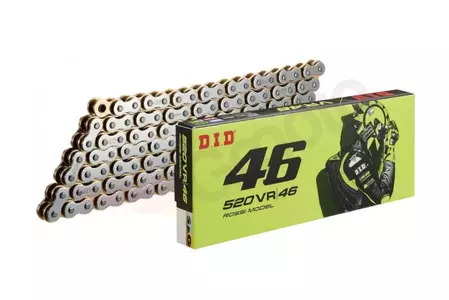 DID 525 VR46 112 X-Ring S&G open drive chain with lugs silver-gold - DID525VR46-112