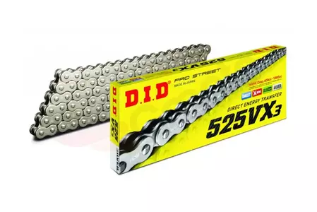 DID 525 VX3 116 X-Ring S&S otevřený hnací řetěz s krytkou stříbrný - DID525VX3S&S-116