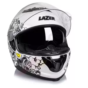 Lazer Rafale Evo Stickerbomb capacete integral de motociclista branco preto prata vermelho L-2